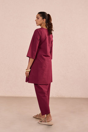 Berry Red Cotton Co-ord Set