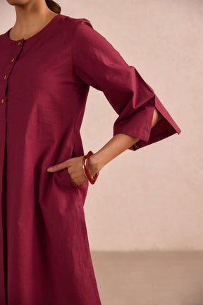 Berry Red Cotton Co-ord Set