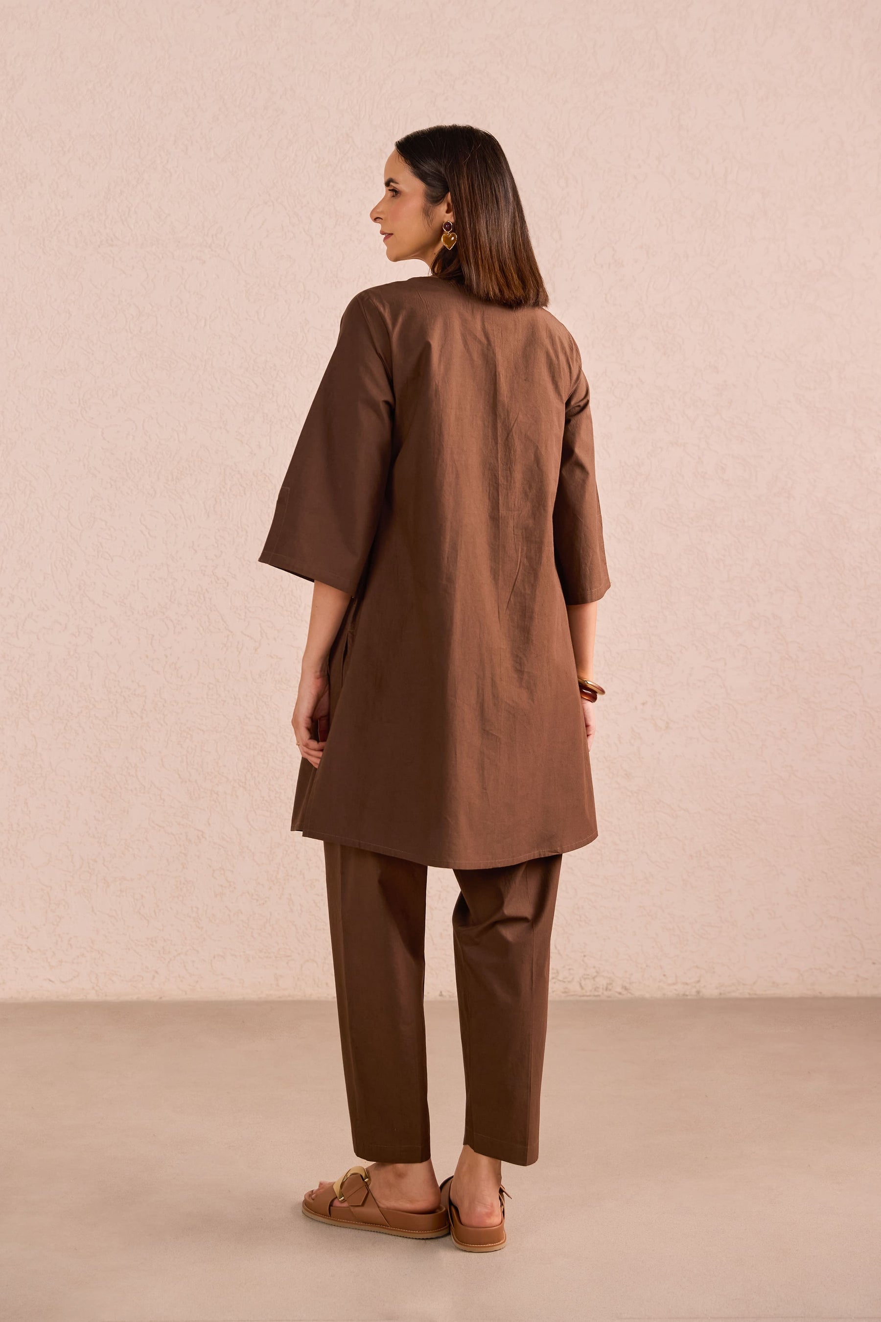 Chocolate Brown Cotton Co-ord Set