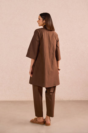 Chocolate Brown Cotton Co-ord Set