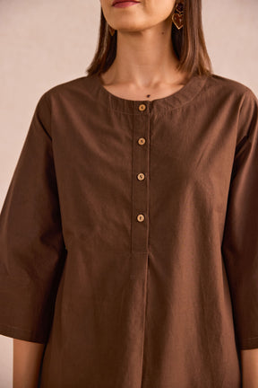 Chocolate Brown Cotton Co-ord Set