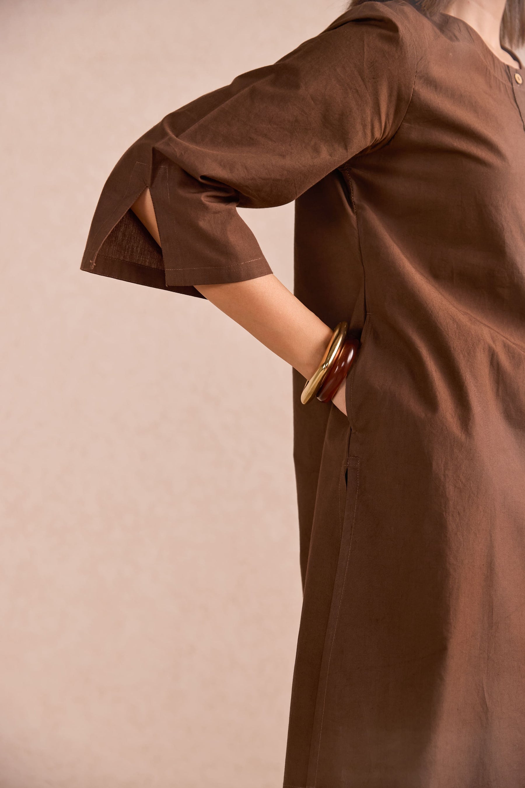 Chocolate Brown Cotton Co-ord Set