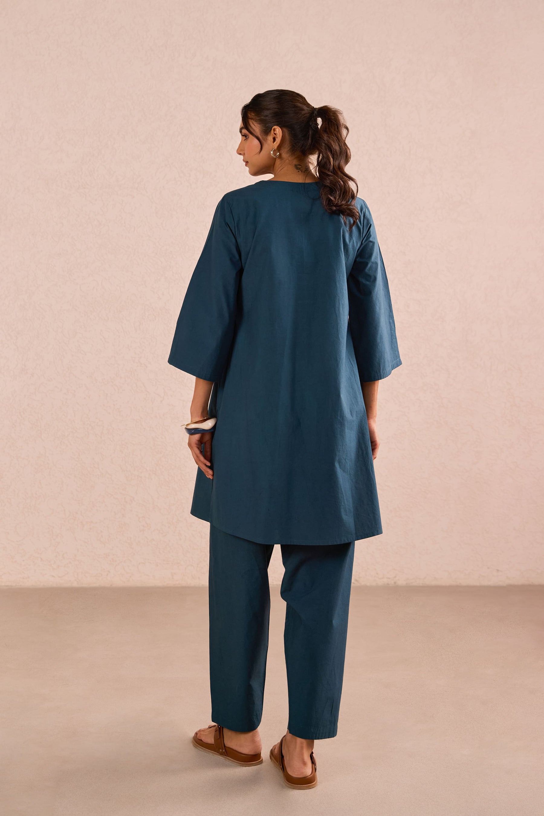 Teal Blue Cotton Co-ord Set