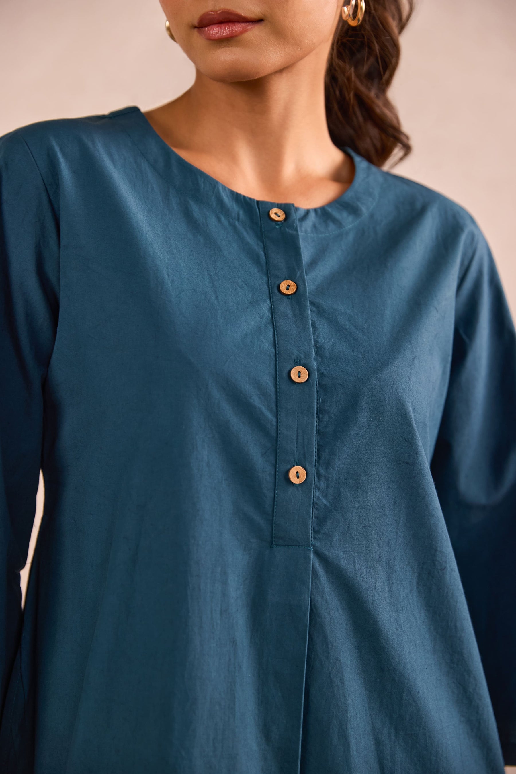 Teal Blue Cotton Co-ord Set