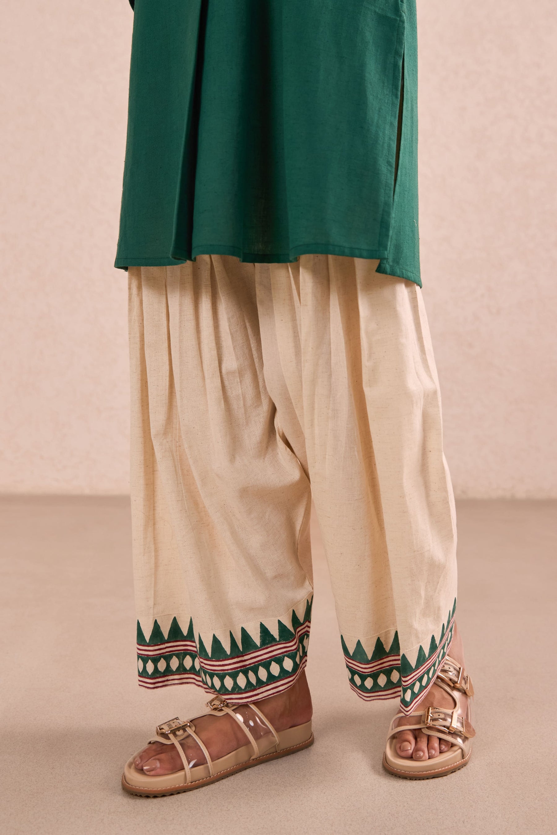 Emerald Green & Ivory Co-ord Set