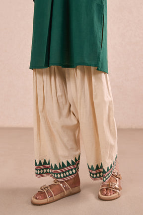 Emerald Green & Ivory Co-ord Set