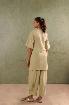 Sage Green Linen Blend Co-ord Set