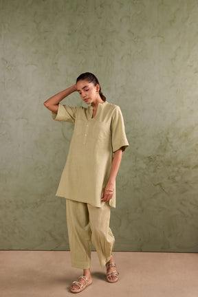 Sage Green Linen Blend Co-ord Set