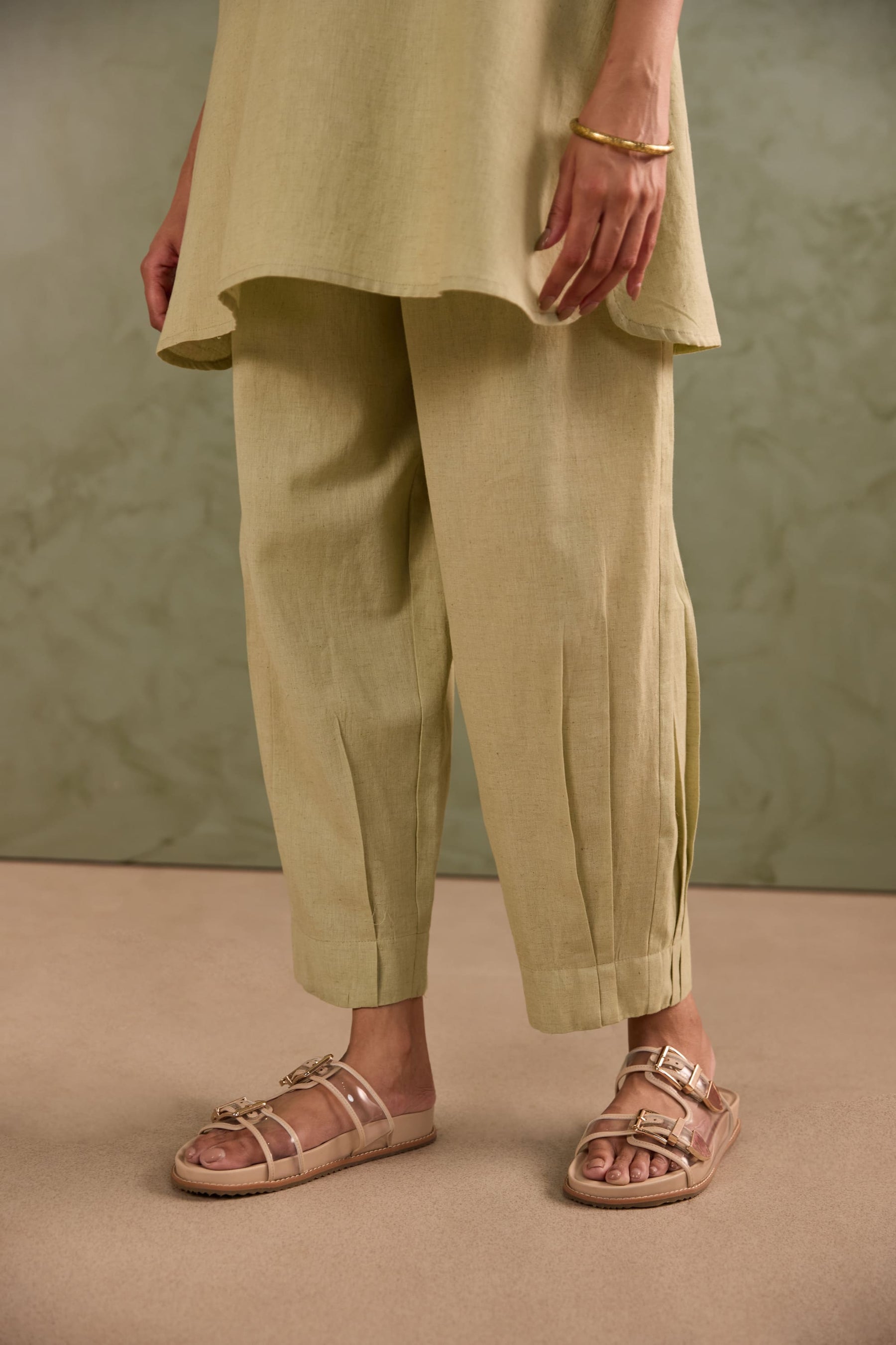 Sage Green Linen Blend Co-ord Set