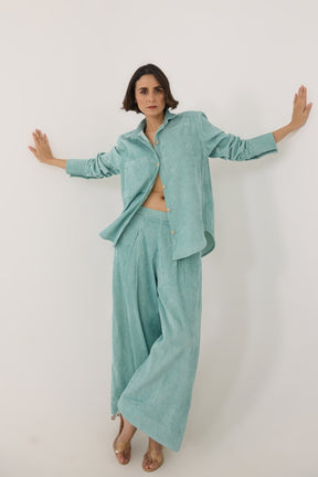 Aqua Blue Corduroy Co - ord Set - Tara - C - Tara