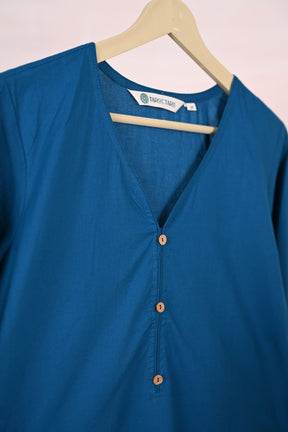 Azure Bloom Pleated Kurta - Tara - C - Tara