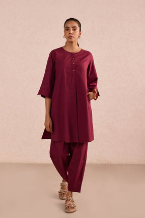 Berry Red Cotton Co-ord Set - Tara-C-Tara