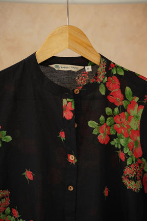 Black Bloom Blue Kurta - Tara - C - Tara