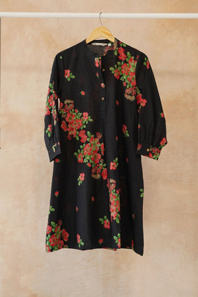 Black Bloom Blue Kurta - Tara - C - Tara