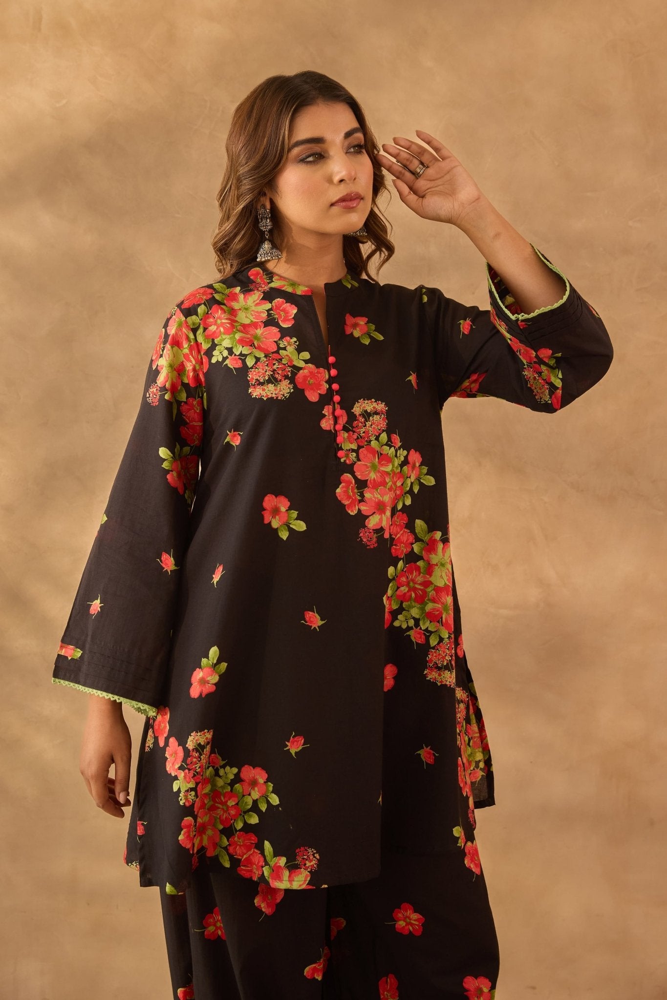 Black Floral Coord Set - Tara - C - Tara