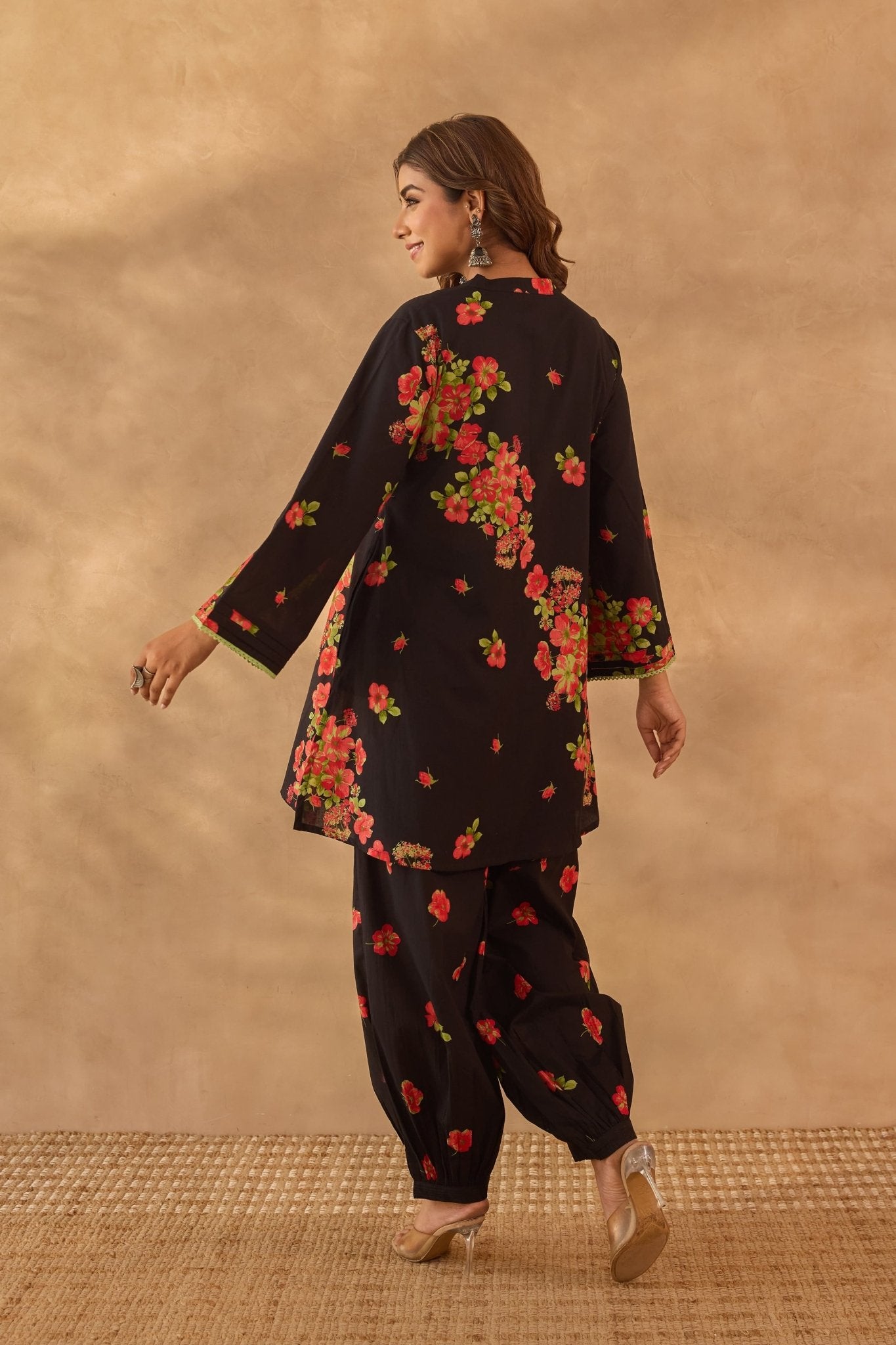 Black Floral Coord Set - Tara - C - Tara