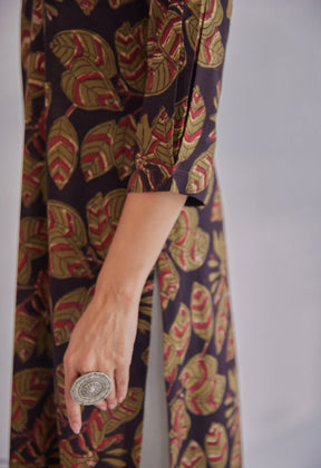 Black Jahota Hand Block Printed Kurta - Tara - C - Tara