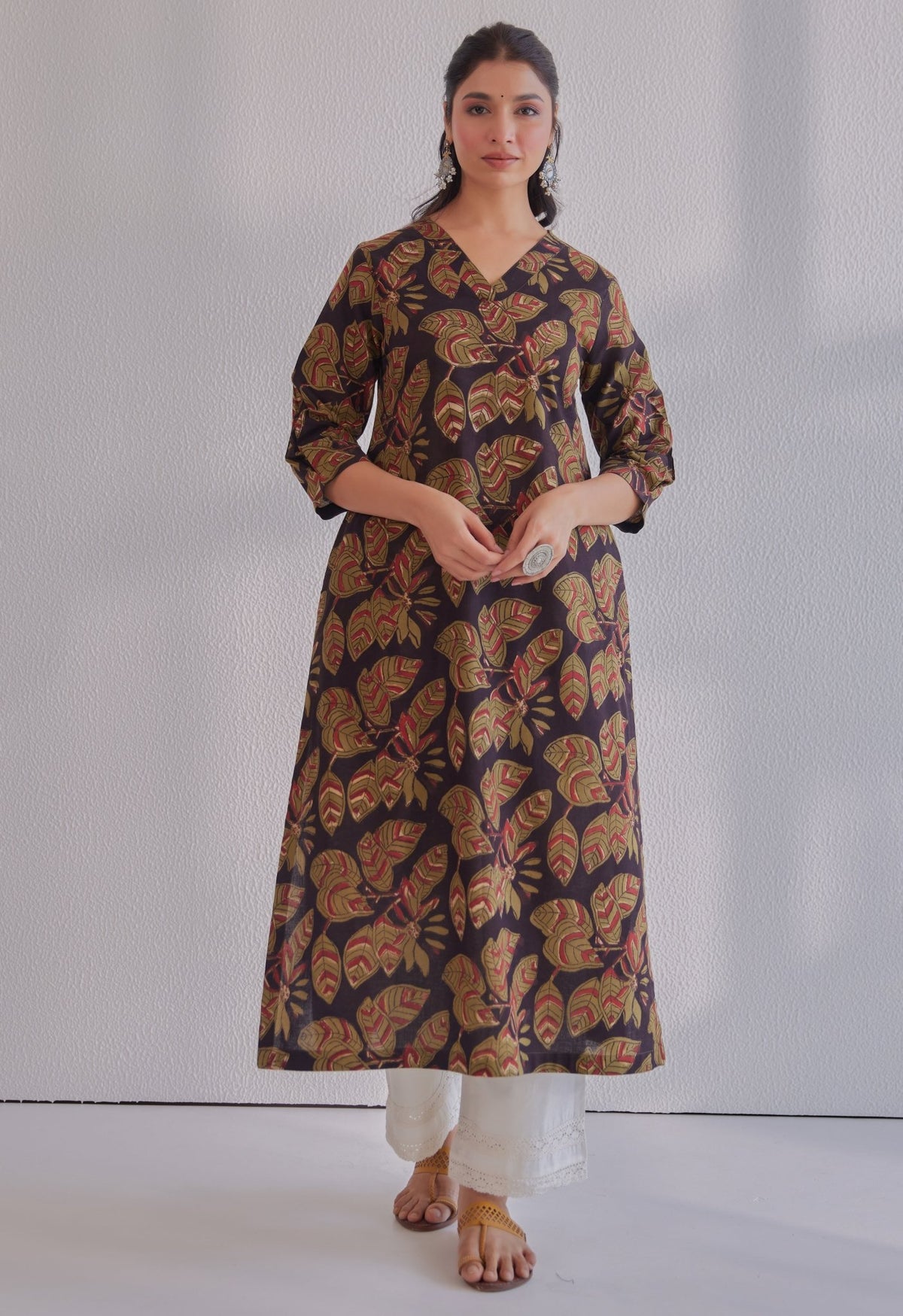 Black Jahota Hand Block Printed Kurta - Tara - C - Tara
