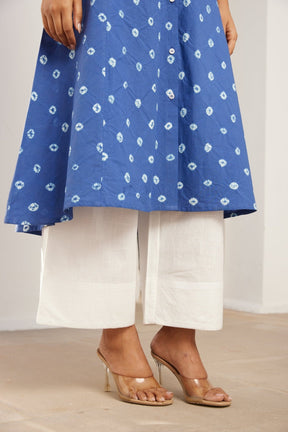 Blue Bandhej Hand Tie Dye Coord Set - Tara - C - Tara