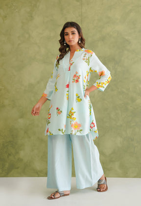 Blue Floral Printed Co - Ord Set - Tara - C - Tara