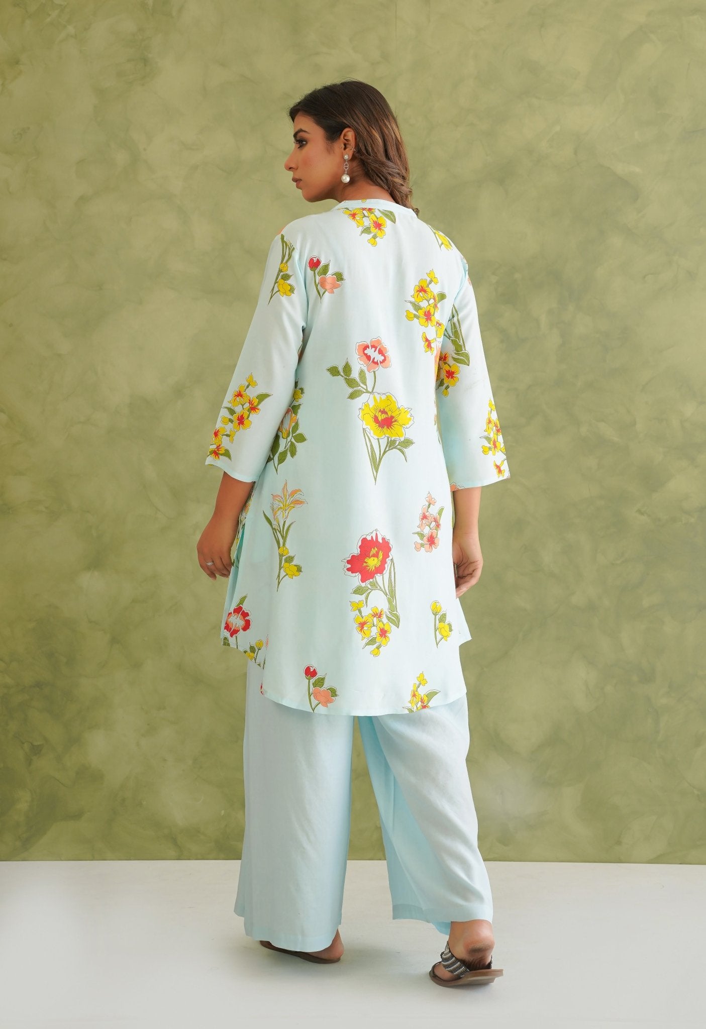 Blue Floral Printed Co - Ord Set - Tara - C - Tara