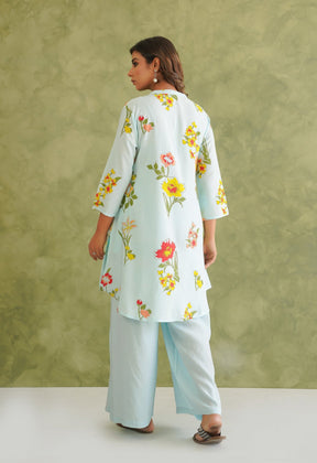 Blue Floral Printed Co - Ord Set - Tara - C - Tara