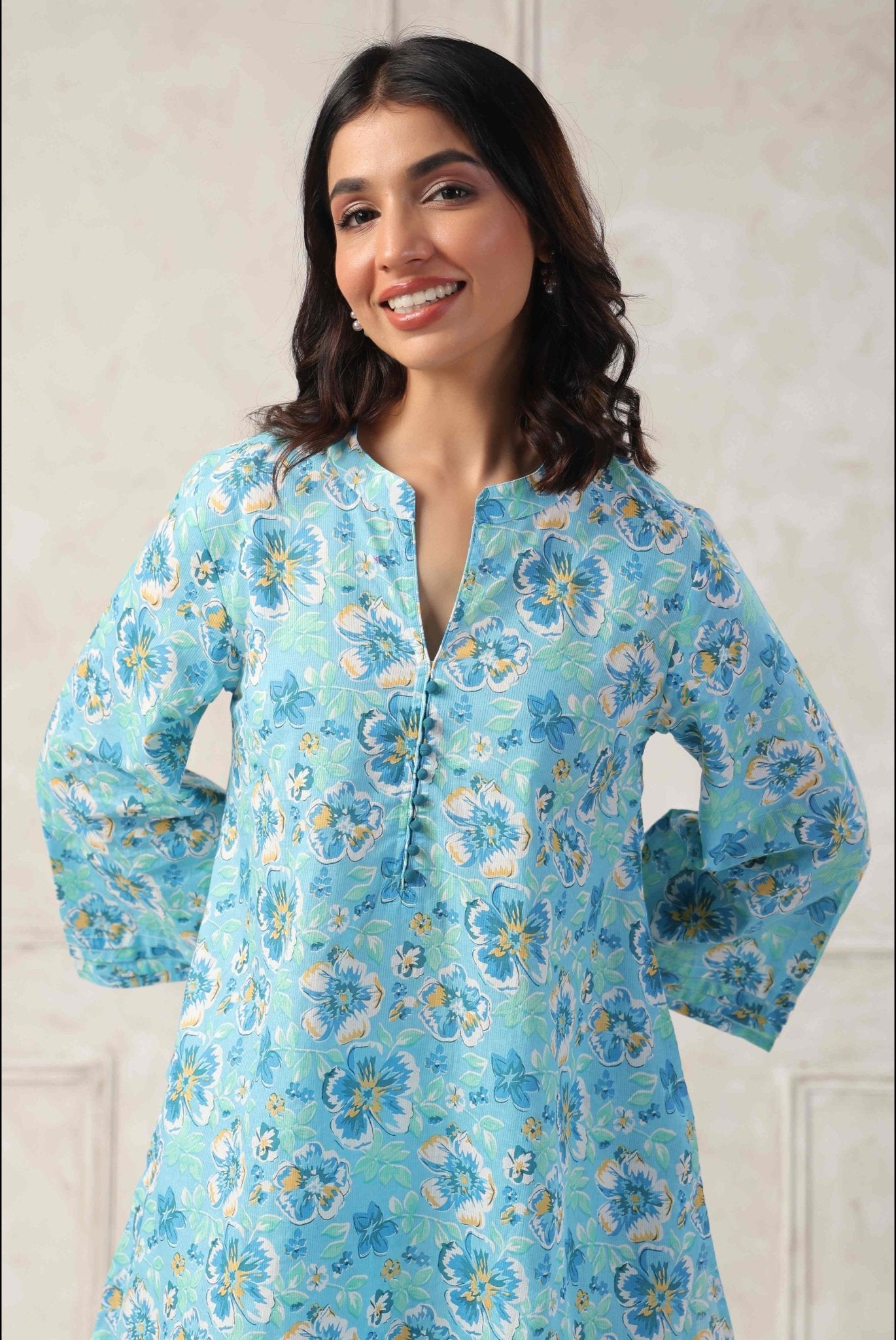 Blue Floral Printed Co - Ord set - Tara - C - Tara