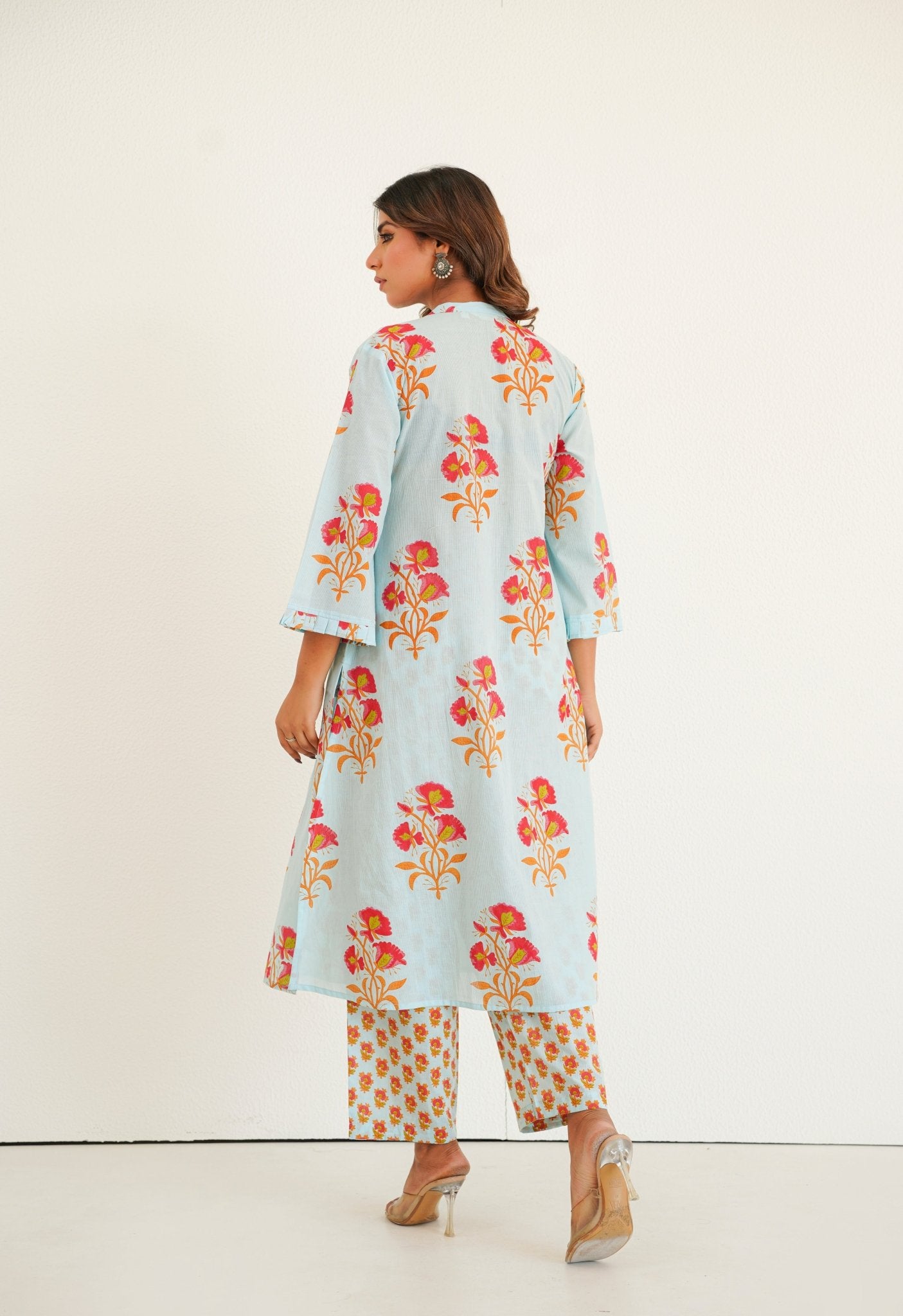 Blue floral Printed Kurta with Bottom - Tara - C - Tara