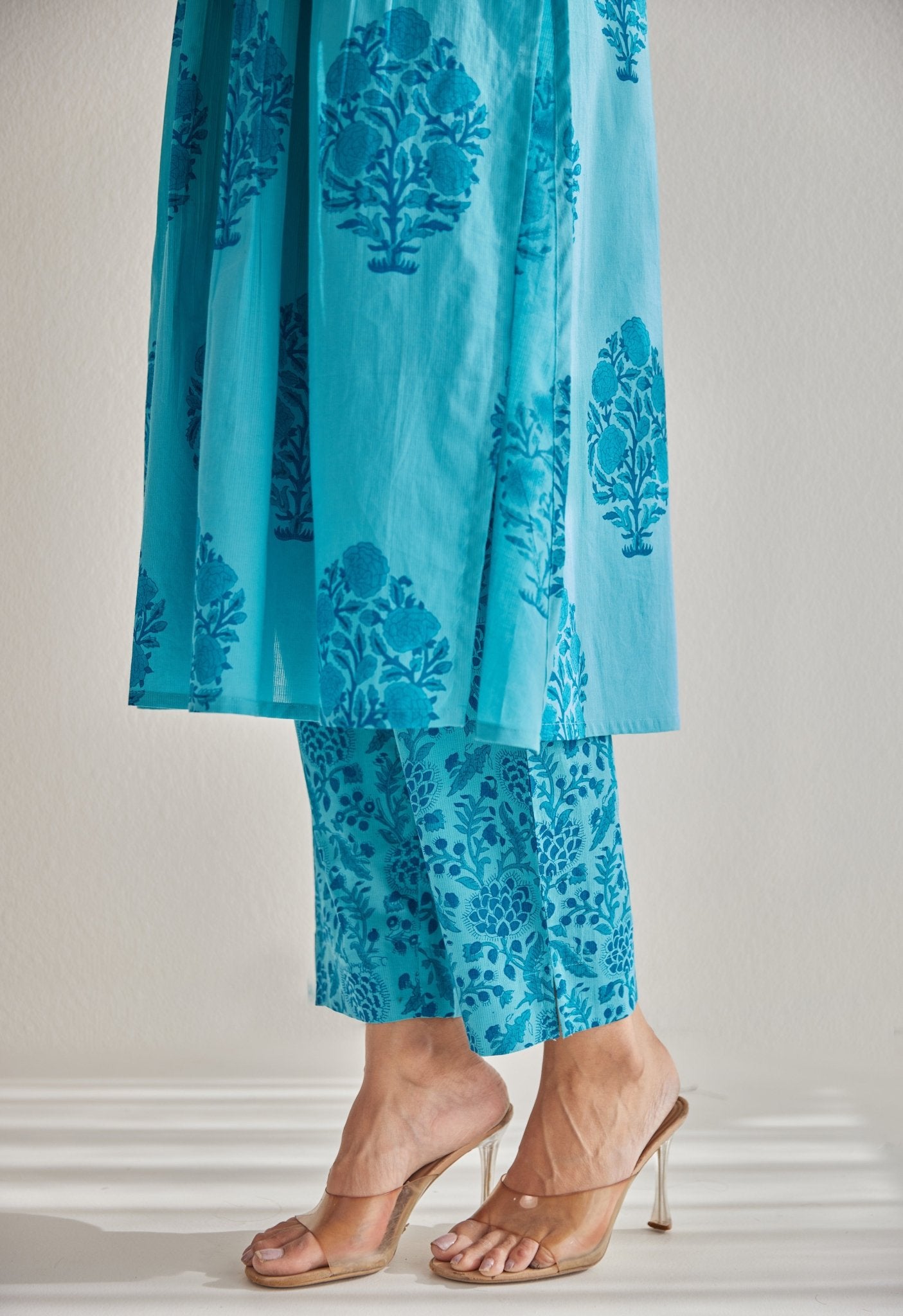 Blue Hand Block Printed Coord Set - Tara - C - Tara