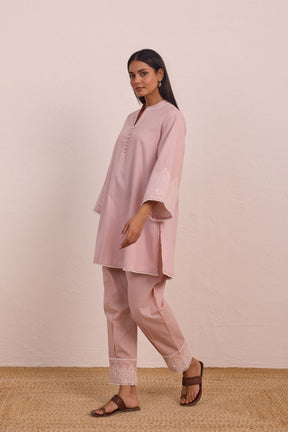 Blush Pink Embroidered Co - ord Set - Tara - C - Tara