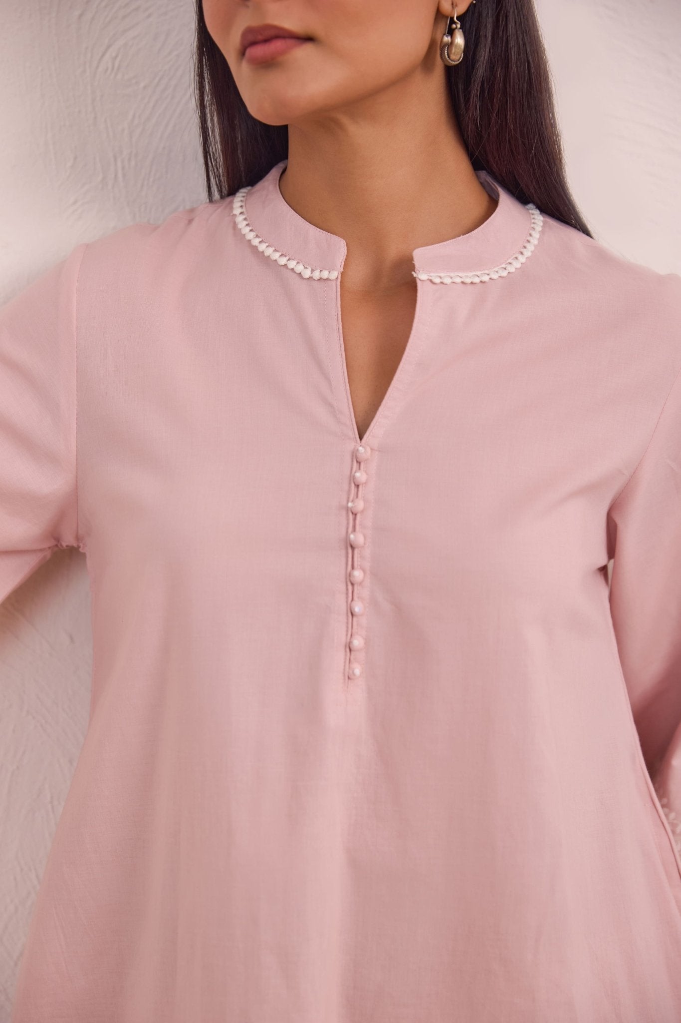 Blush Pink Embroidered Co - ord Set - Tara - C - Tara