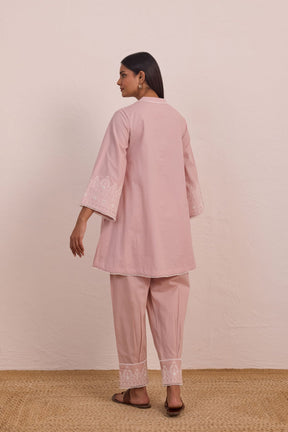 Blush Pink Embroidered Co - ord Set - Tara - C - Tara