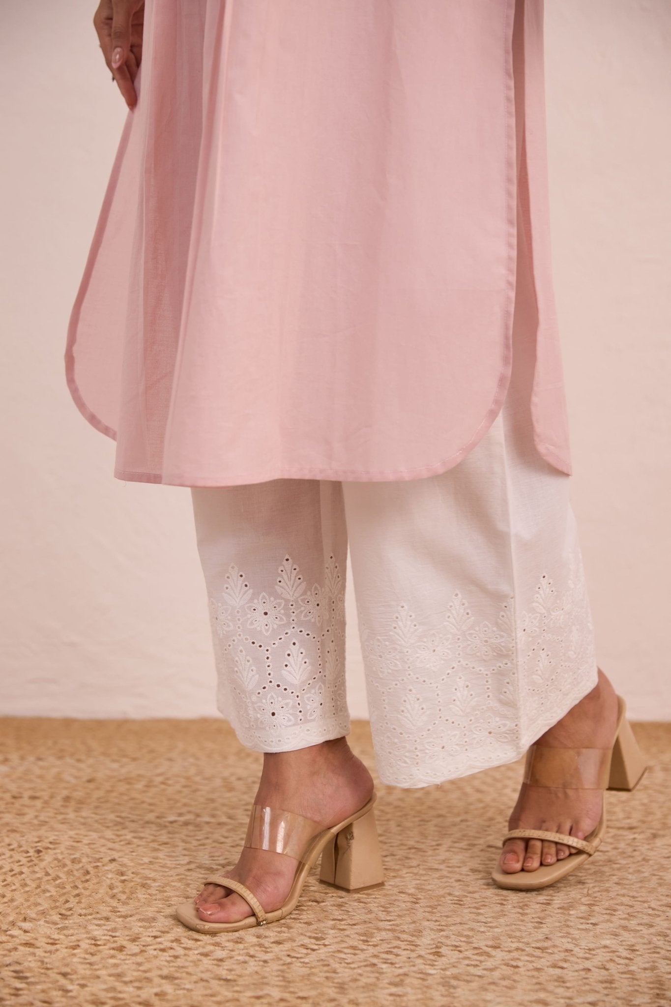 Blush Pink Pintuck Embellished Co - ord Set - Tara - C - Tara