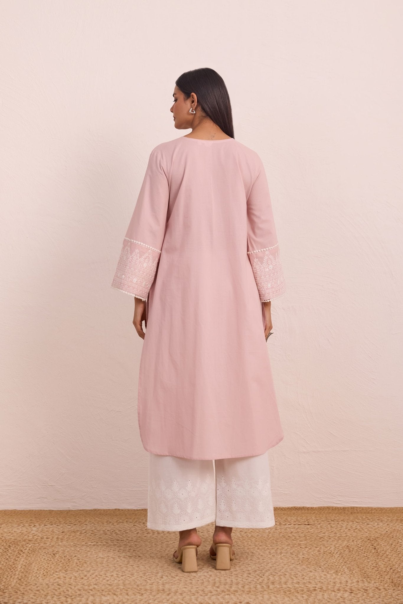 Blush Pink Pintuck Embellished Co - ord Set - Tara - C - Tara