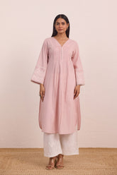 Blush Pink Pintuck Embellished Co - ord Set - Tara - C - Tara