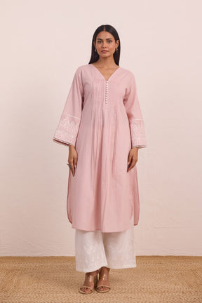 Blush Pink Pintuck Embellished Co - ord Set - Tara - C - Tara