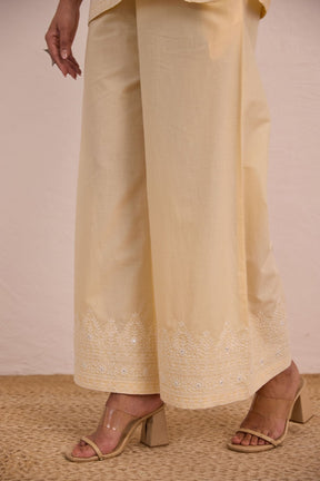 Butter Yellow Embroidered Co - ord Set - Tara - C - Tara