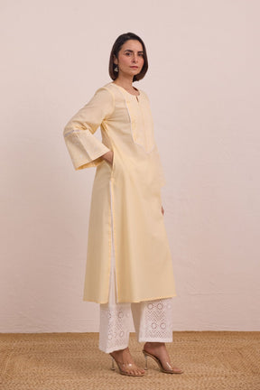 Butter Yellow Embroidered Co - ord Set - Tara - C - Tara