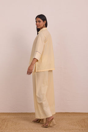 Butter Yellow Embroidered Co - ord Set - Tara - C - Tara