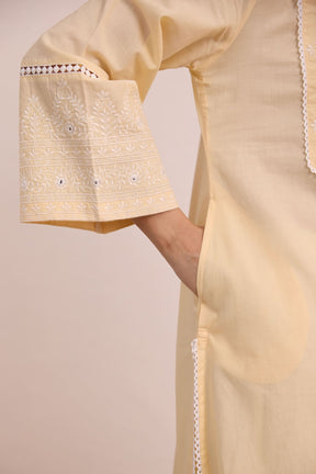 Butter Yellow Embroidered Co - ord Set - Tara - C - Tara