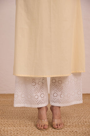 Butter Yellow Embroidered Co - ord Set - Tara - C - Tara