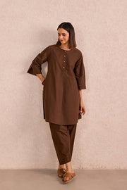 Chocolate Brown Cotton Co-ord Set