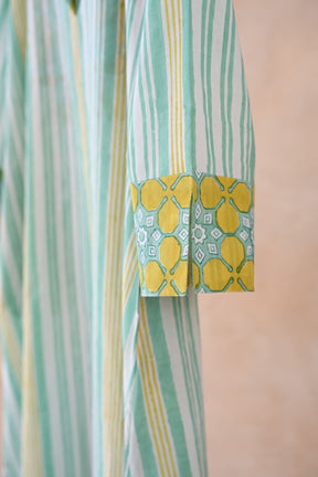 Citrus Breeze Striped Kurta - Tara - C - Tara