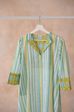 Citrus Breeze Striped Kurta - Tara - C - Tara
