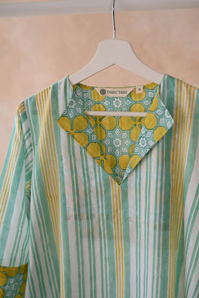 Citrus Breeze Striped Kurta - Tara - C - Tara