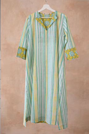 Citrus Breeze Striped Kurta - Tara - C - Tara