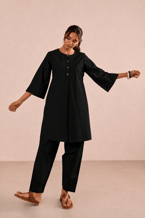Classic Black Cotton Co-ord Set - Tara-C-Tara