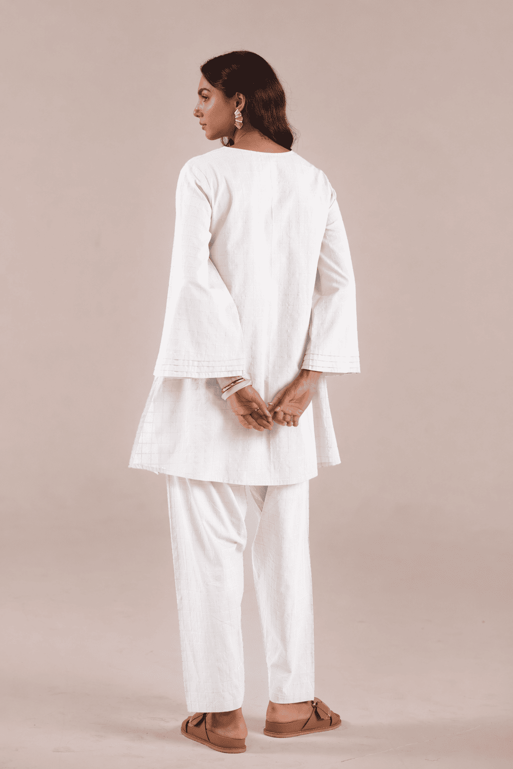 Crisp White Solid Checks Co - ord Set - Tara - C - Tara