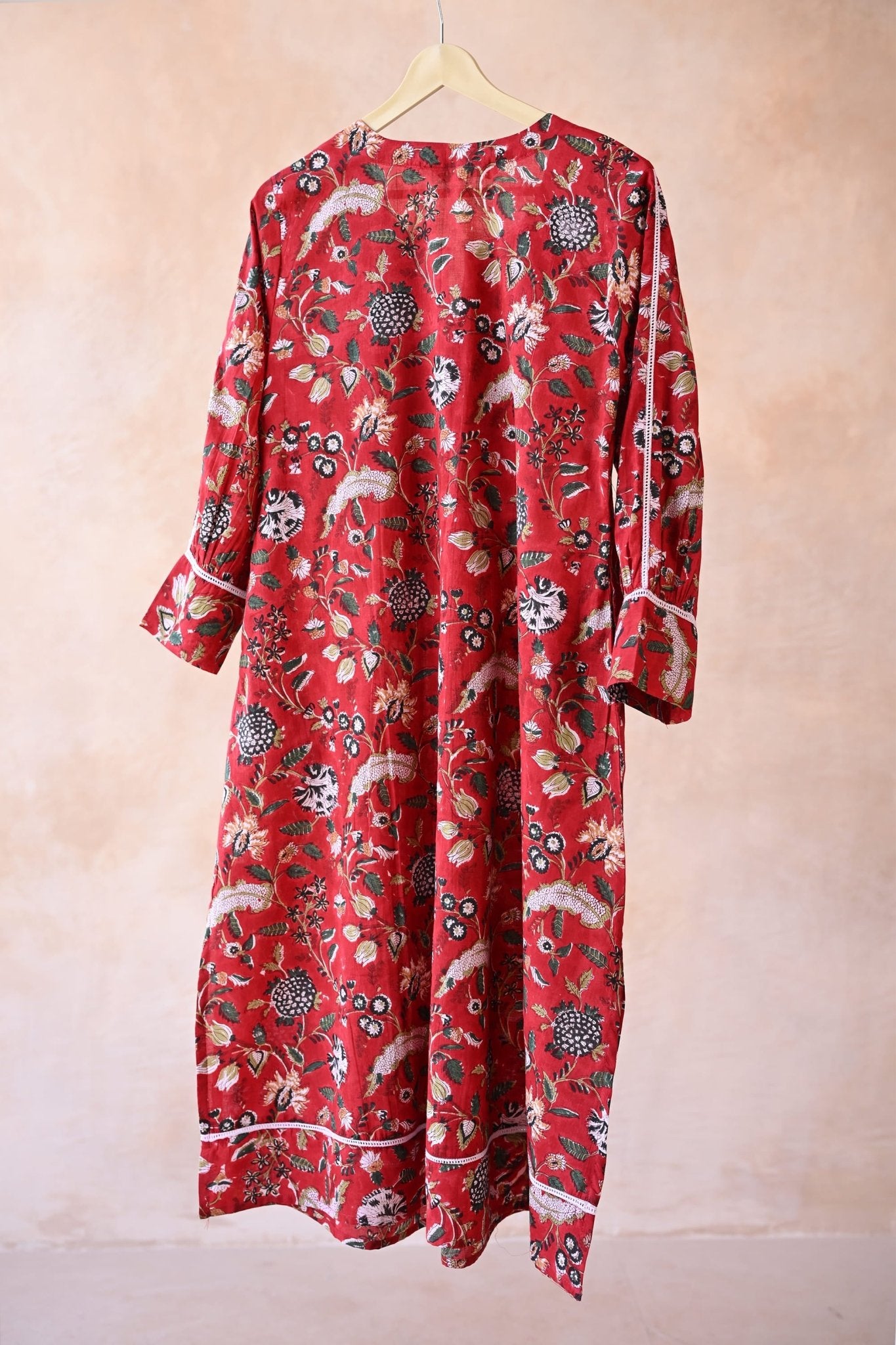 Enchanted Garden Floral Red Kurta - Tara - C - Tara