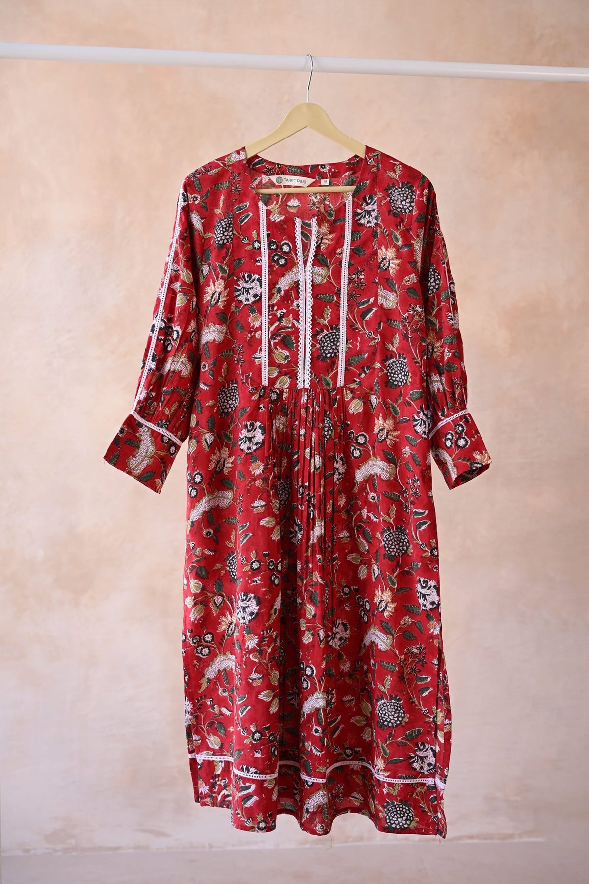 Enchanted Garden Floral Red Kurta - Tara - C - Tara